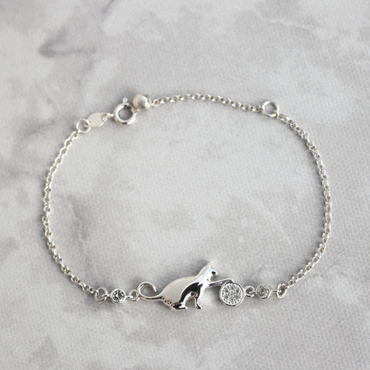 Pulsera de gato en plata 950