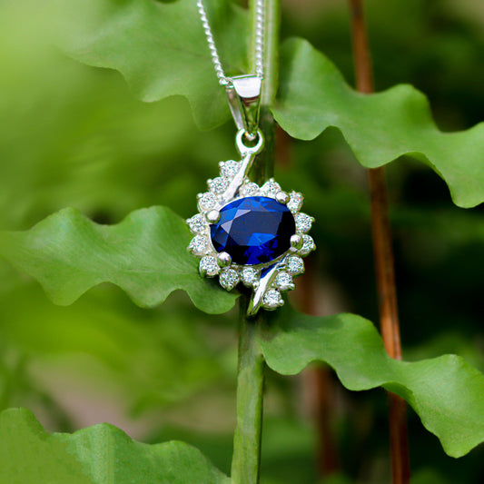 950 silver necklace with oval cut