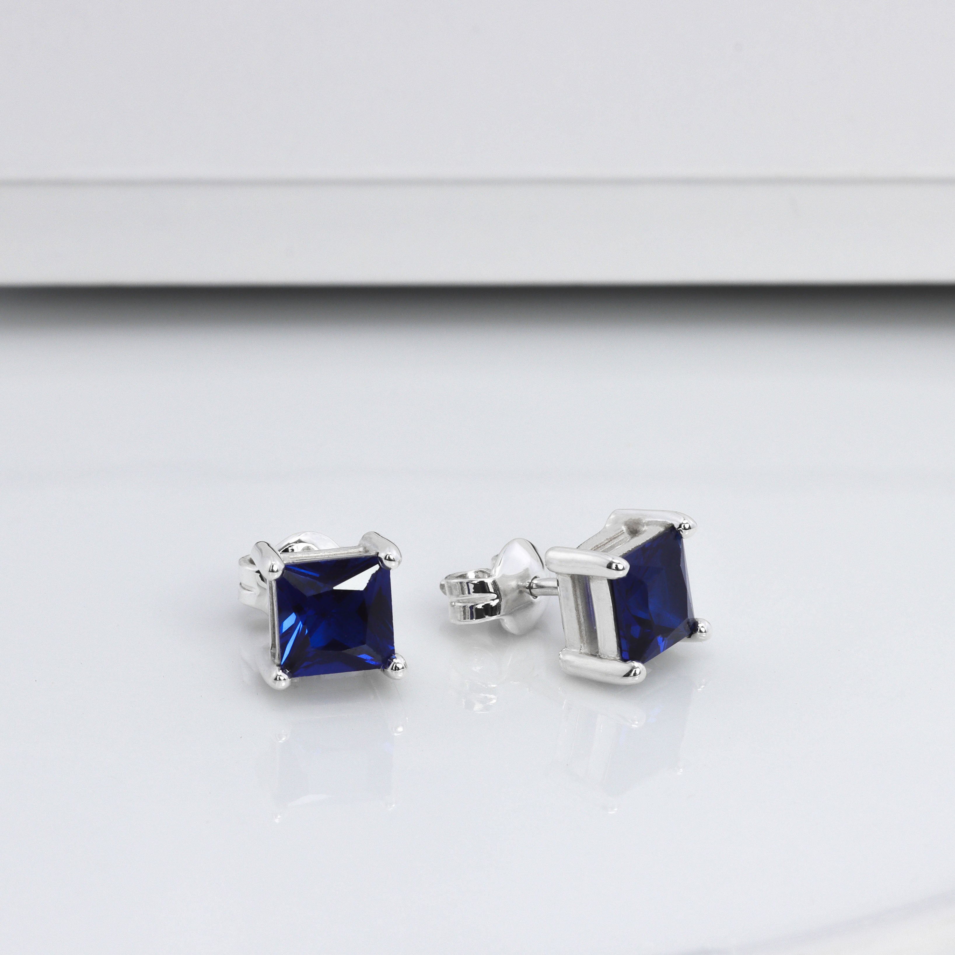 6mm square cut earrings