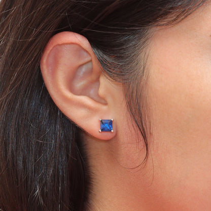 6mm square cut earrings