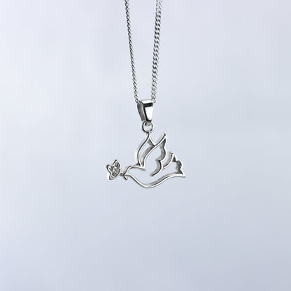 950 Silver Dove Necklace - Luya Jewelry