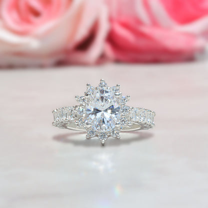 Anillo con piedra oval en plata 950 – Ovale