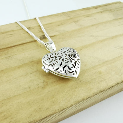 Collar relicario corazón eterno en plata 950