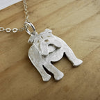 Collar de perro bulldog en plata 950