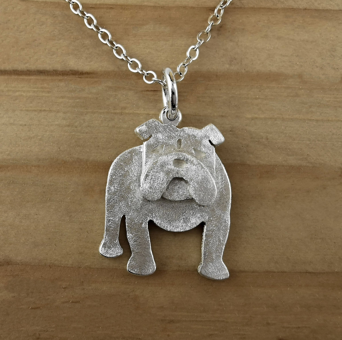 Collar de perro bulldog en plata 950