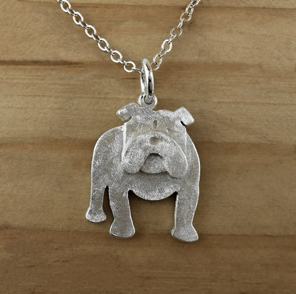 Collar de perro bulldog en plata 950