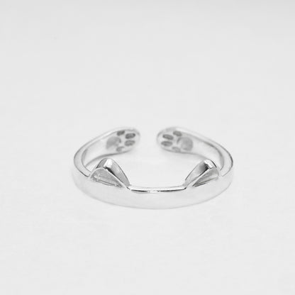 Anillo de gato en plata 950