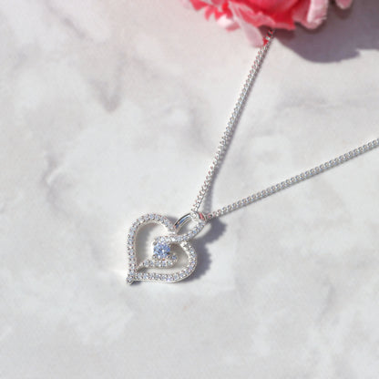Collar con piedra de corte redondo en plata 950 – Amare