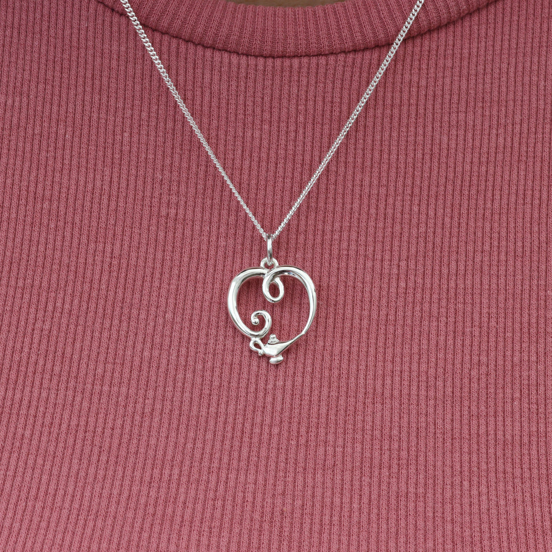 Collar de corazón con lámpara