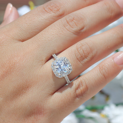 Anillo con piedra corte cojín en plata 950 – Stone Cushion