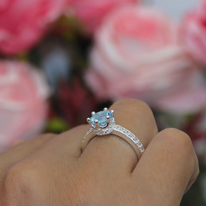 Anillo corona con piedras en plata 950