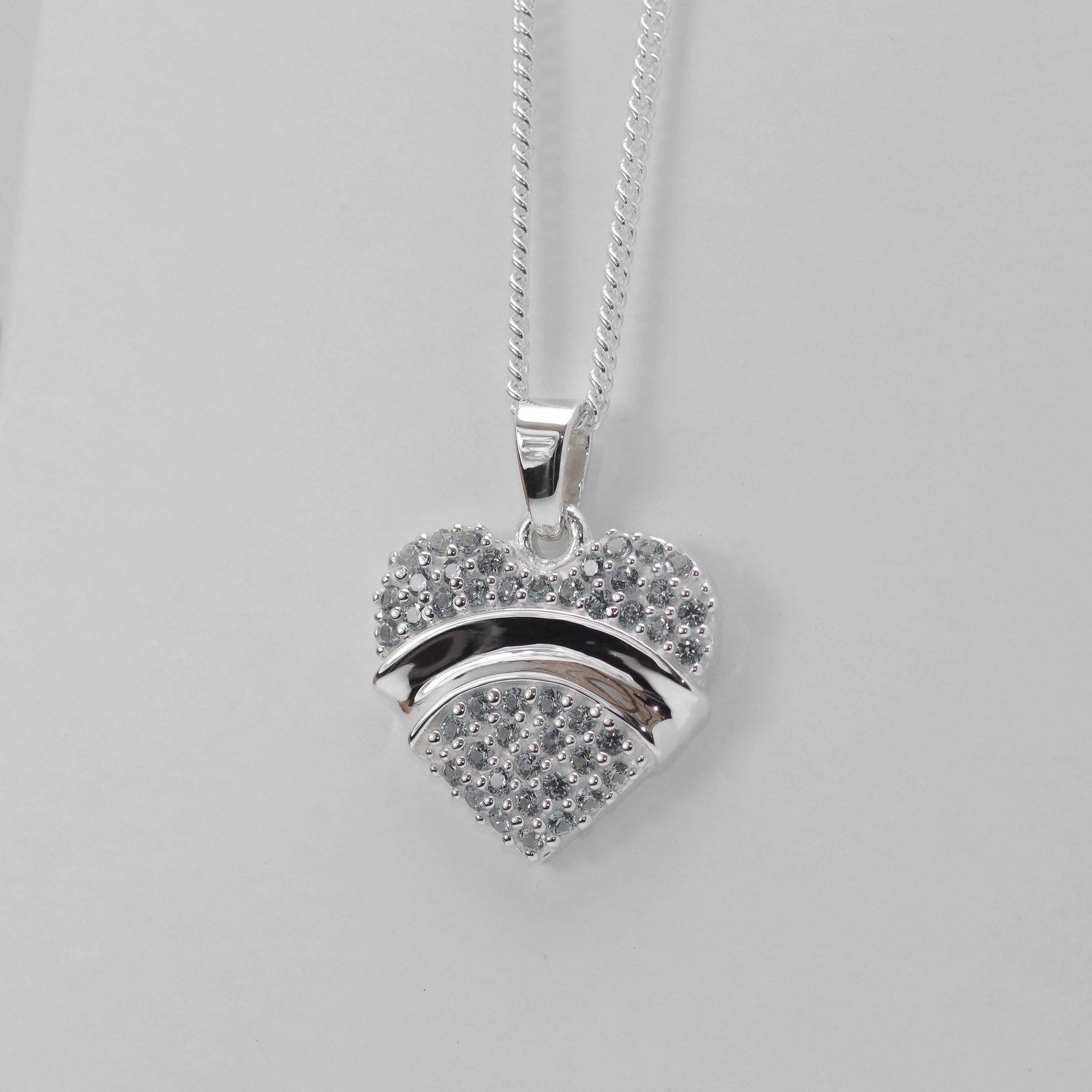 Heart necklace with stones