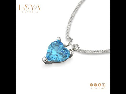 Collar de corazón con piedra en plata 950