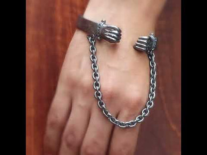 Cuff and chain bracelet
