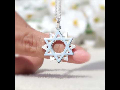 Twelve-Point Dodecagram Star Necklace - 950 Silver