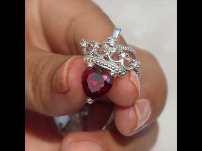 Crown and heart necklace