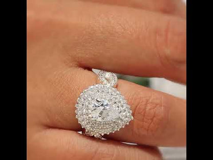 Anillo con piedra gota en plata 950 – Divine Drop