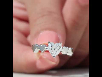 Heart eternity ring - 950 Silver