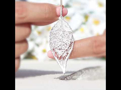 Aretes de hojas en plata 950