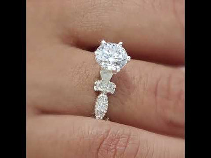 Anillo con piedra redonda en plata 950 – Dalo