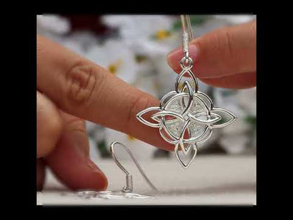 Aretes nudo de bruja en plata 950
