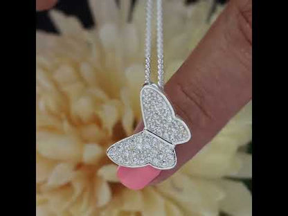 Butterfly necklace with circular cut