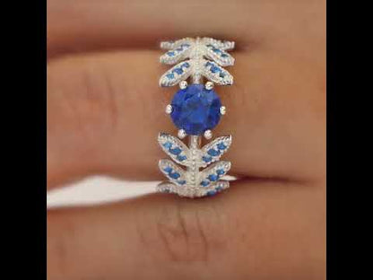 950 Silver Ring with Leaves - Designer Piece - Luya Jewelry