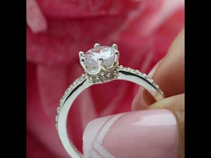 Anillo corona con piedras en plata 950