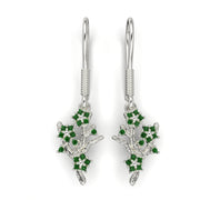 Aretes de flor y ramas con corte circular