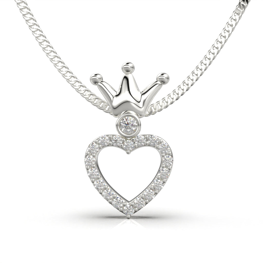 Crown and heart necklace