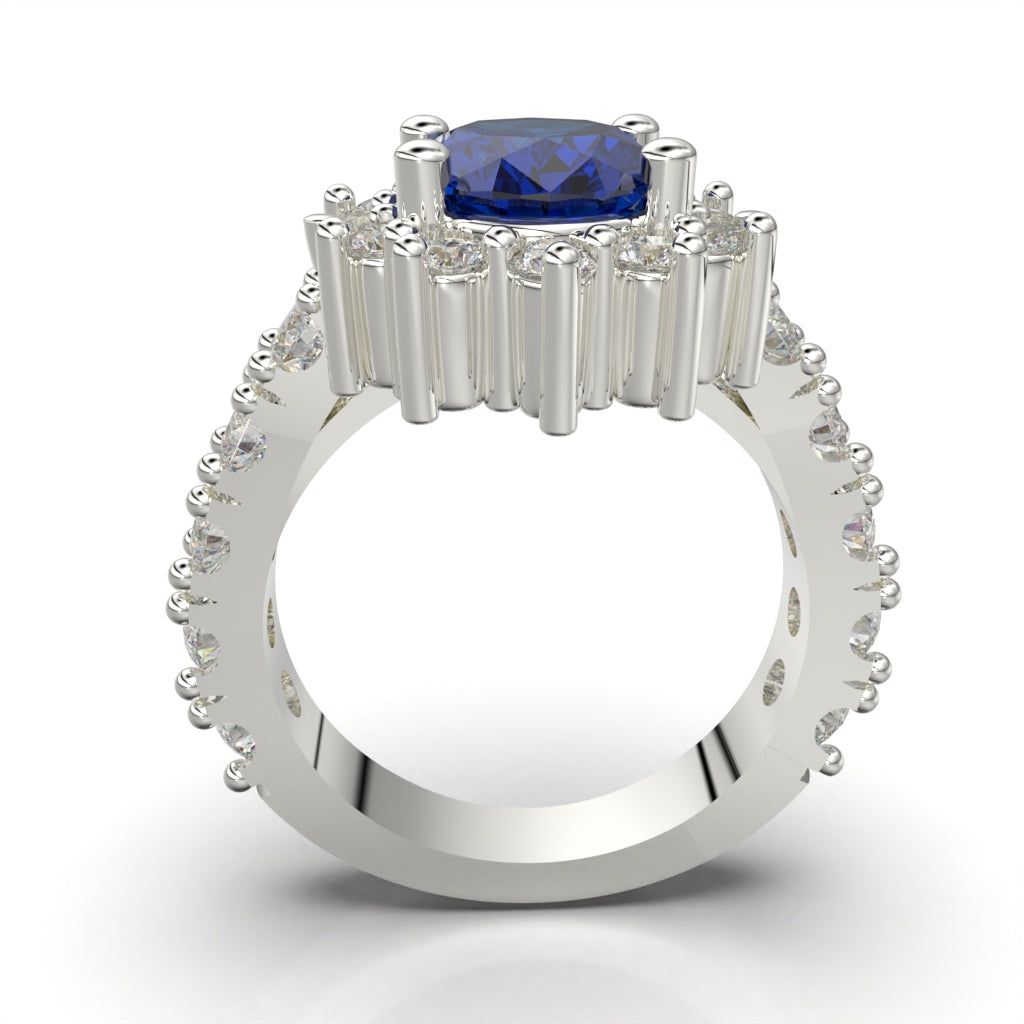 Anillo con piedra oval en plata 950 – Ovale