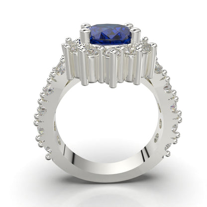 Anillo con piedra oval en plata 950 – Ovale