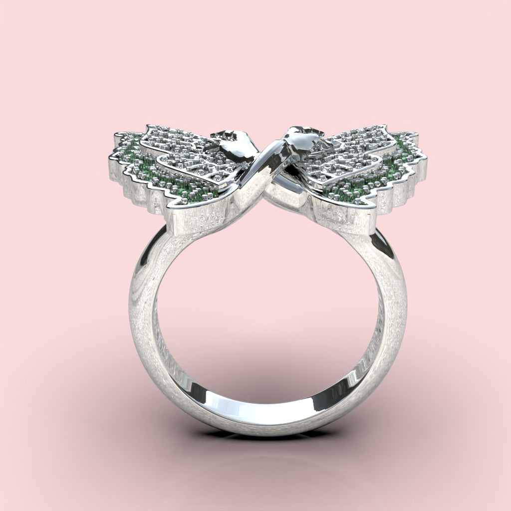 Anillo Mariposa con corte circular