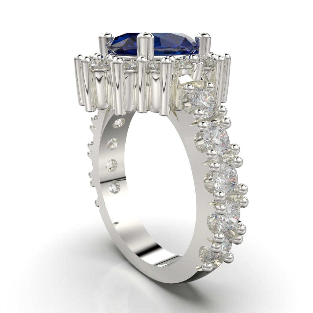 Anillo con piedra oval en plata 950 – Ovale