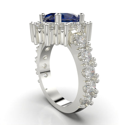 Anillo con piedra oval en plata 950 – Ovale