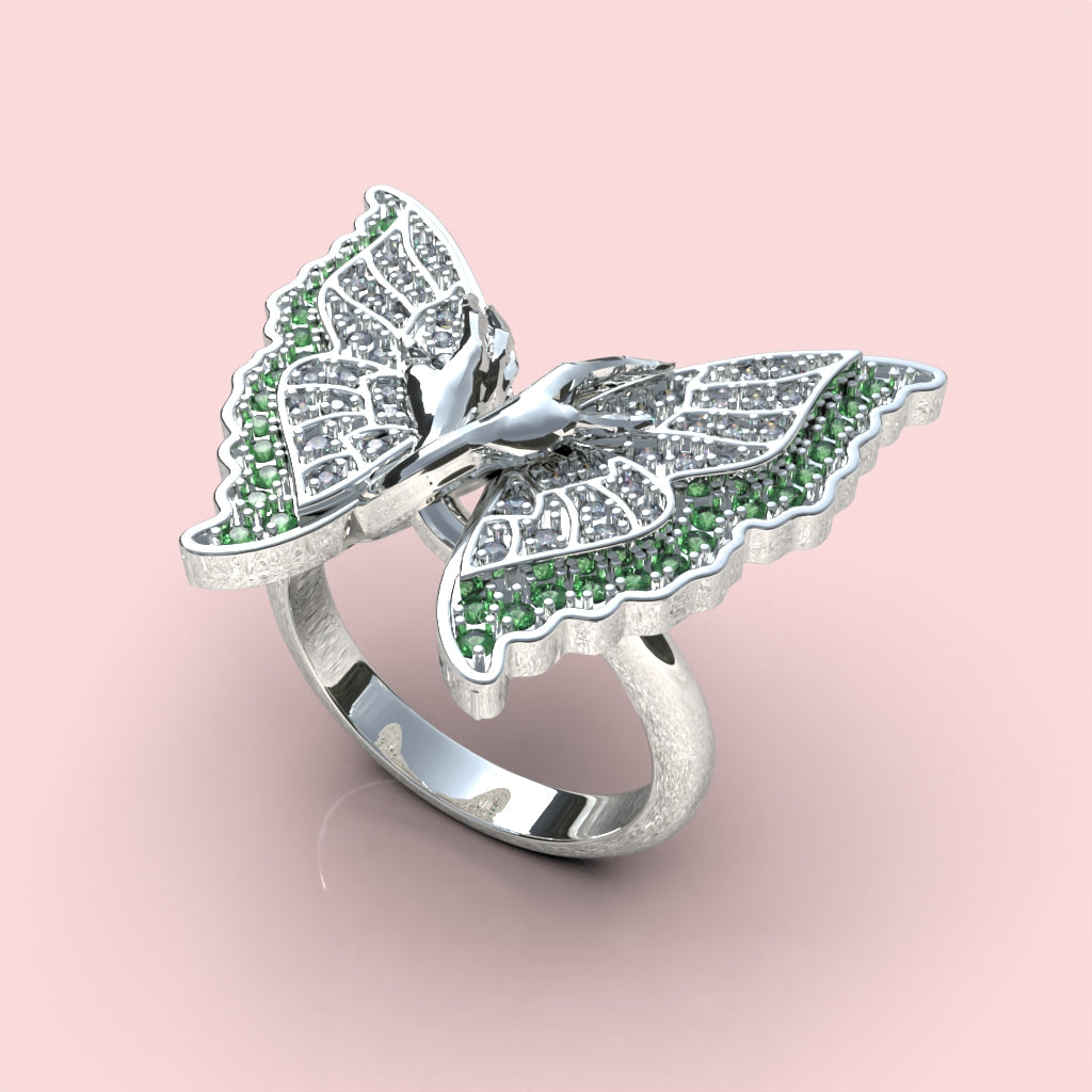 Anillo Mariposa con corte circular