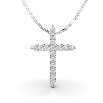 Shiny Cross Necklace - 950 Silver