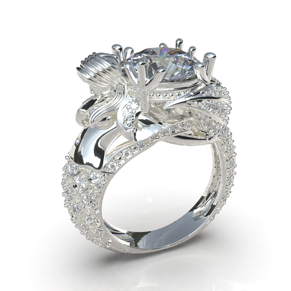 Anillo Queen of the Sea con corte circular