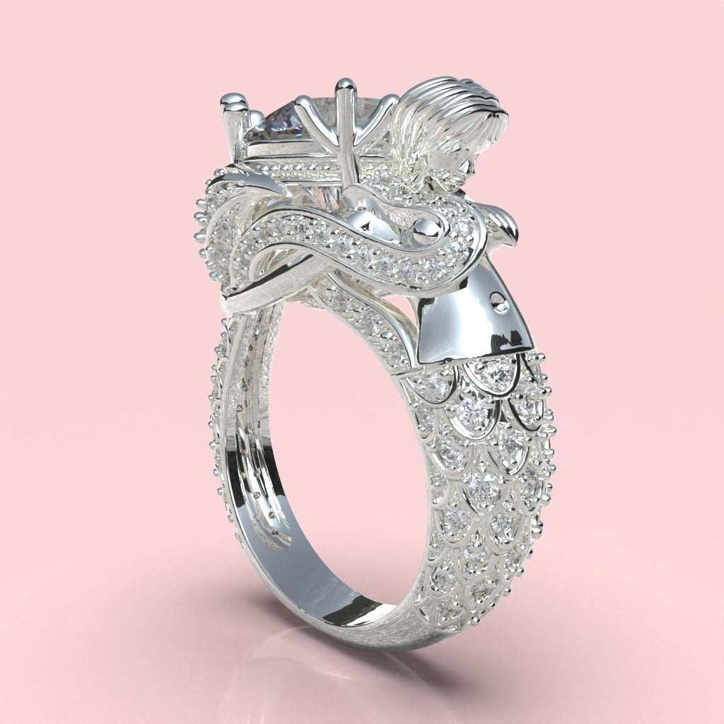 Queen of the Sea ring with circular cut