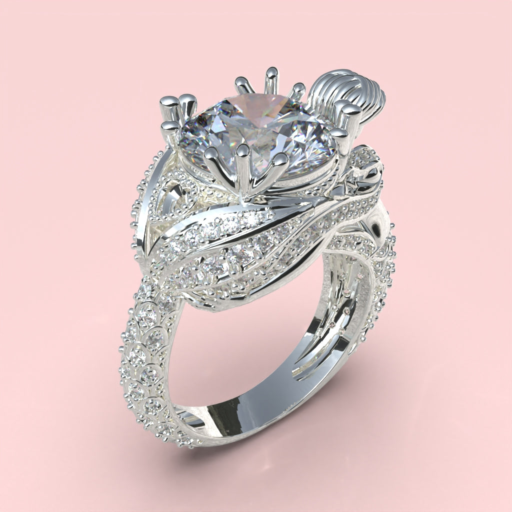 Anillo Queen of the Sea con corte circular