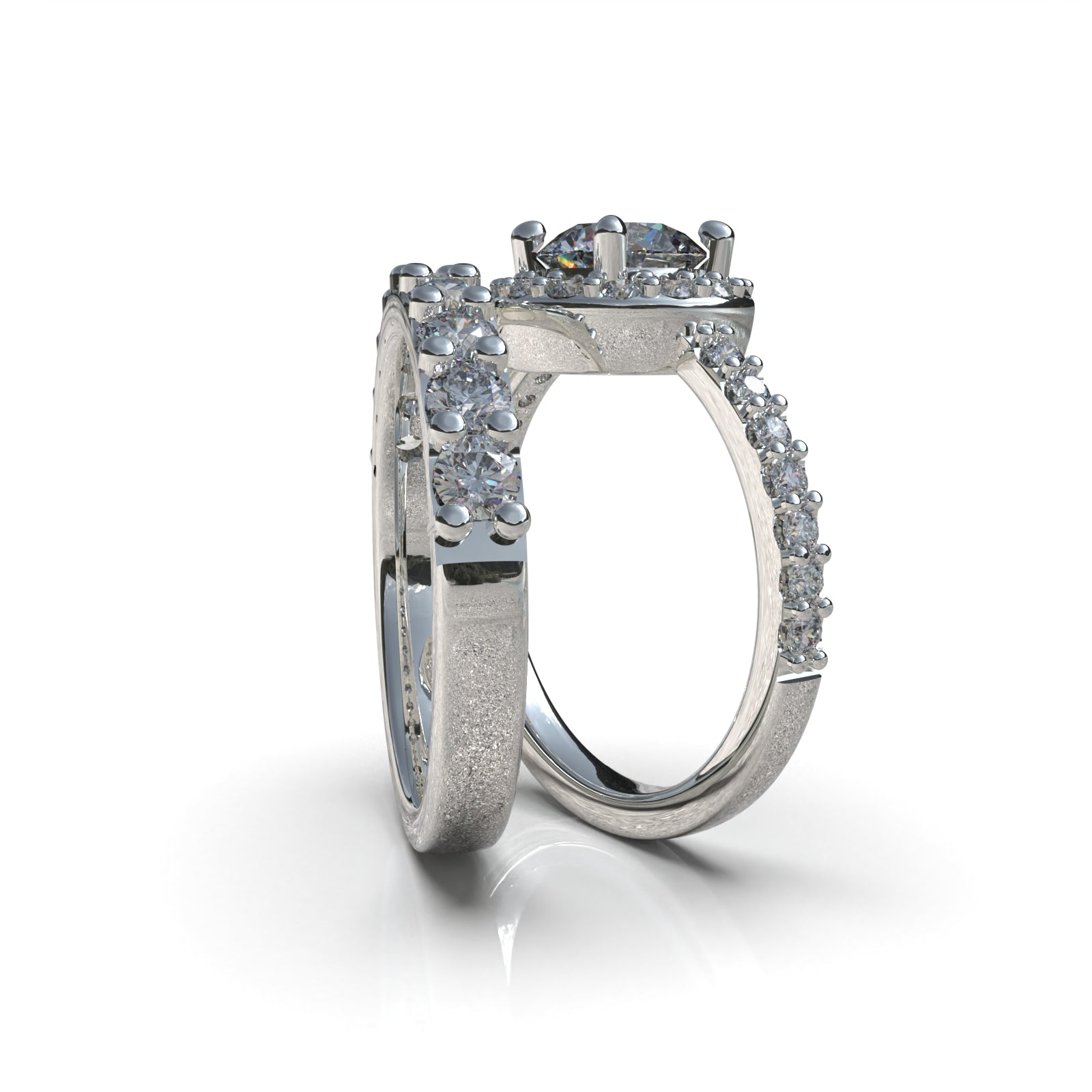 White Cut Wedding Rings