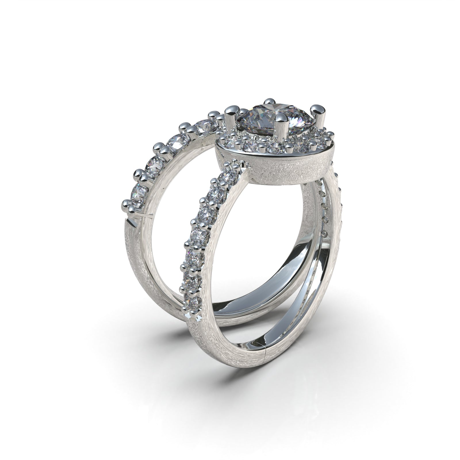 White Cut Wedding Rings