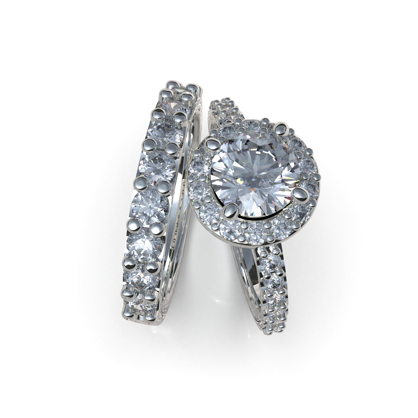 White Cut Wedding Rings