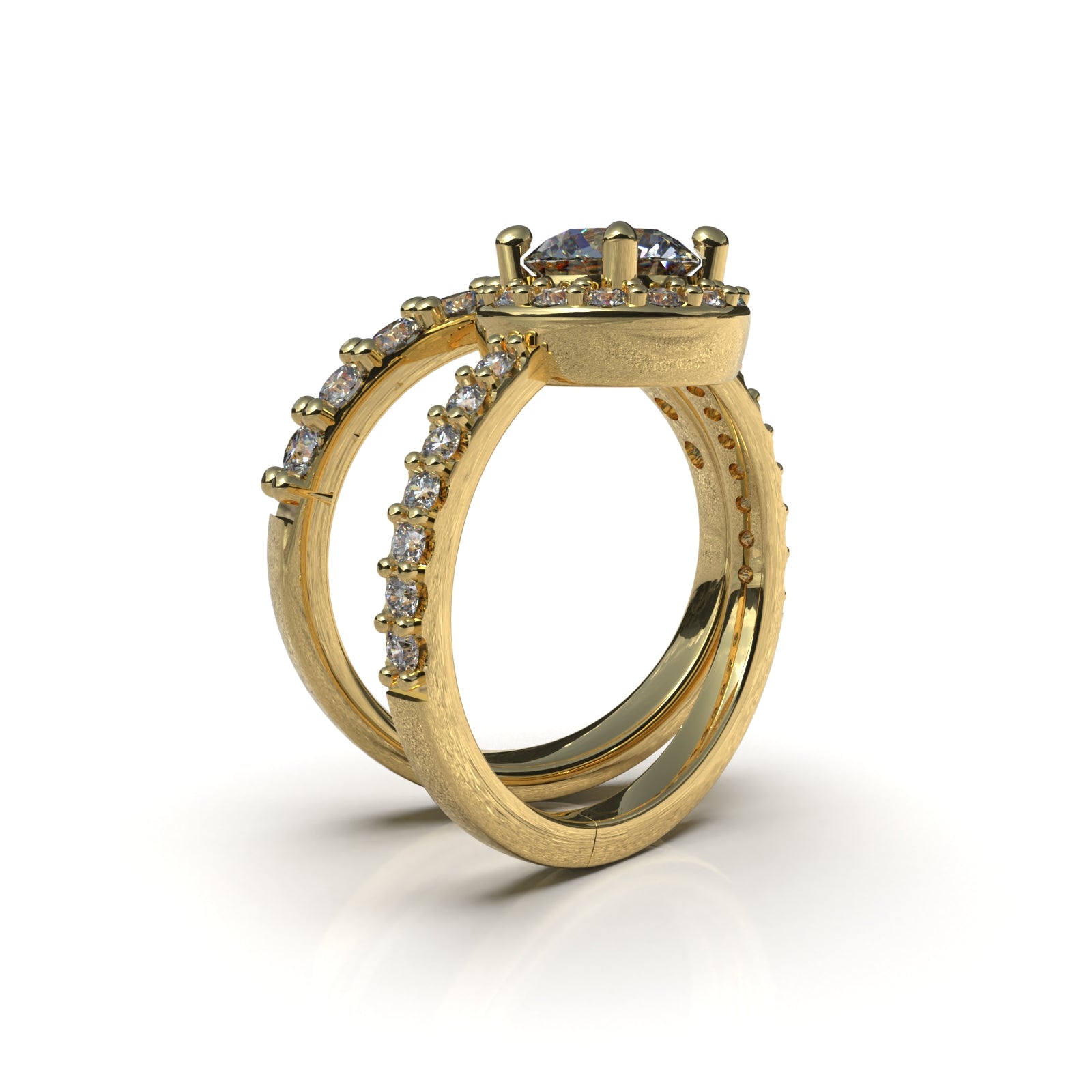 White Cut Wedding Rings