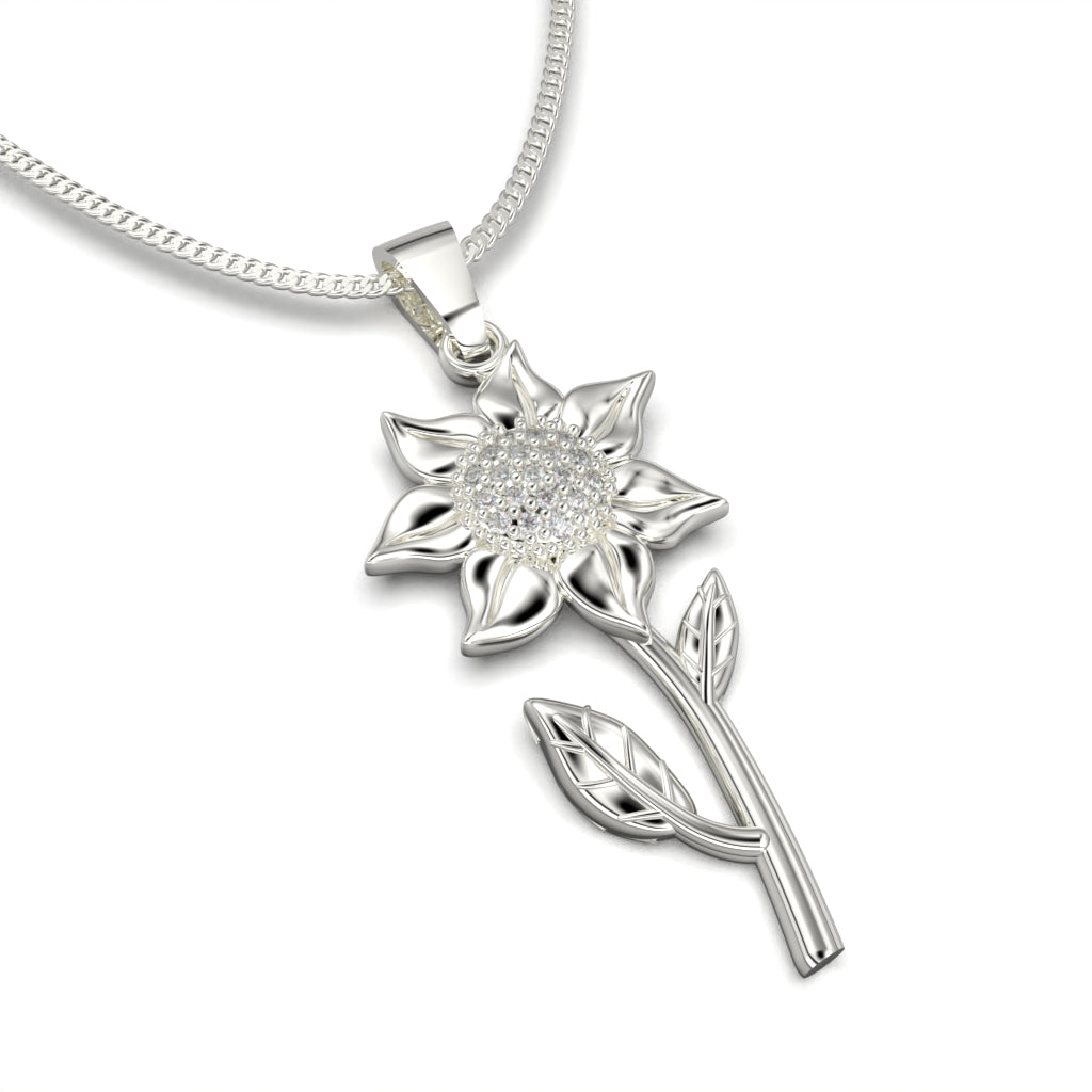 Sunflower necklace with circular cut