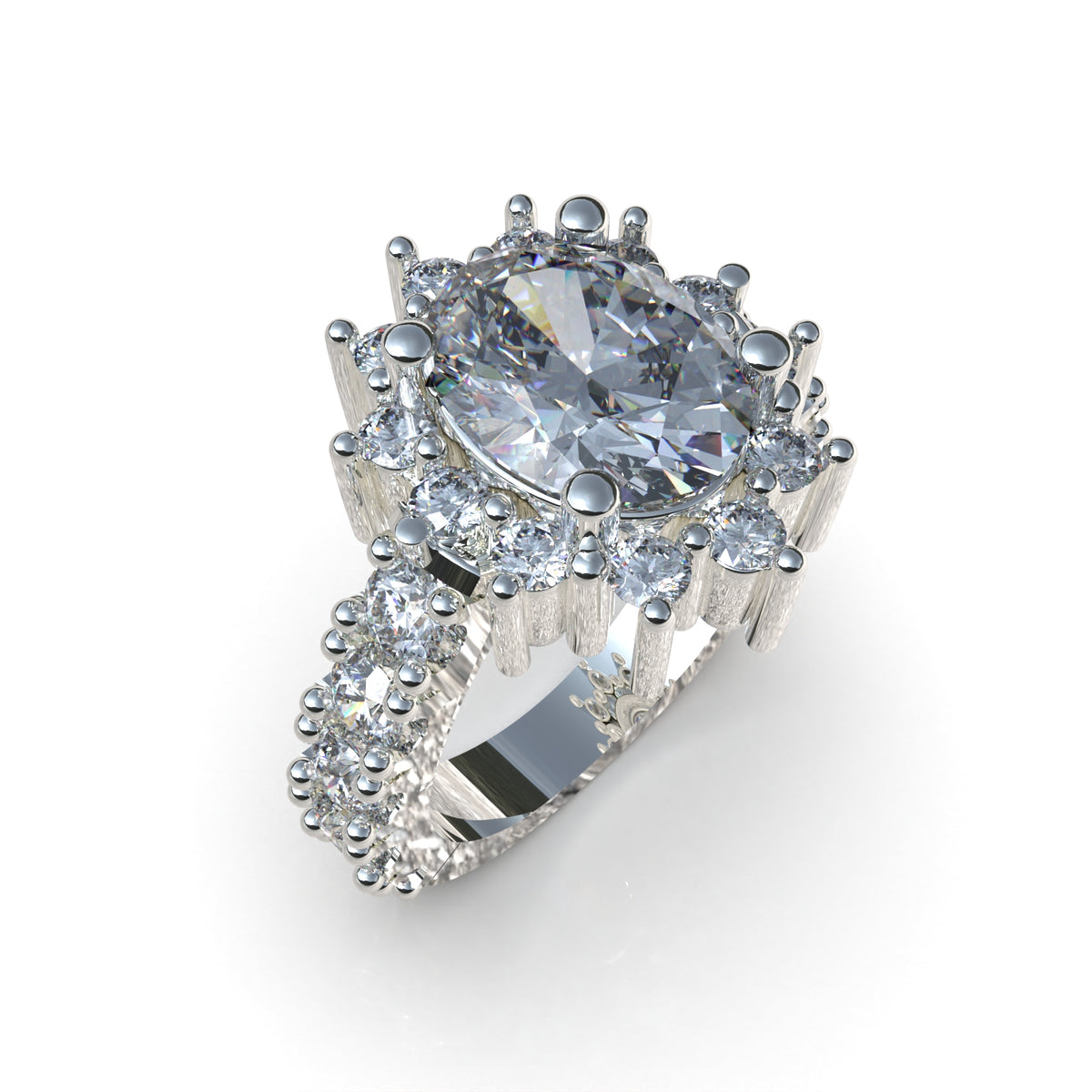 Anillo con piedra oval en plata 950 – Ovale