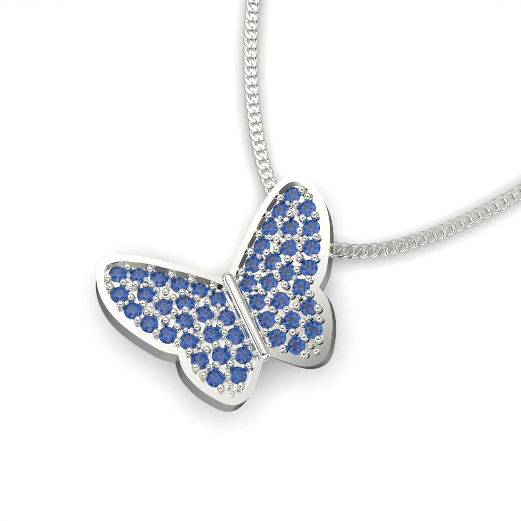 Butterfly necklace with circular cut