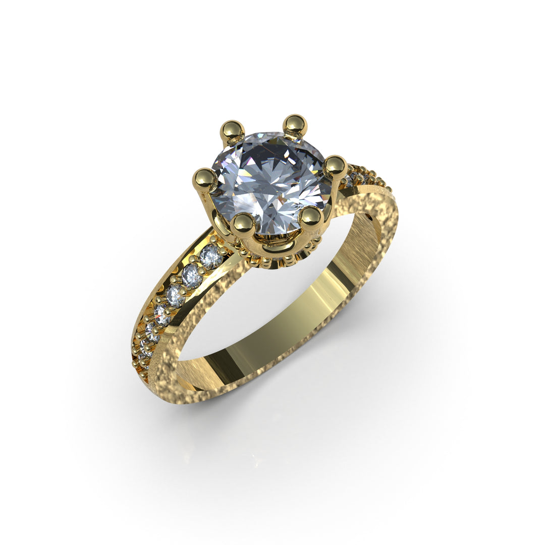 Anillo de corona con corte circular