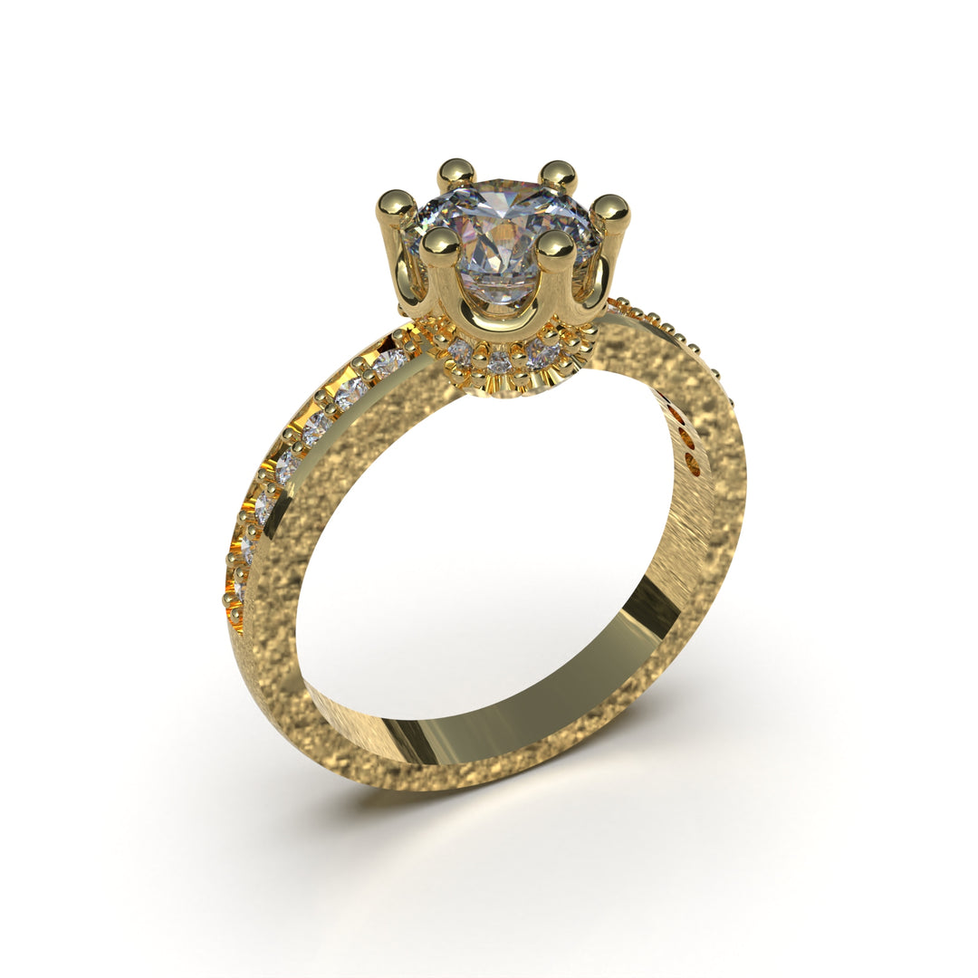 Anillo de corona con corte circular