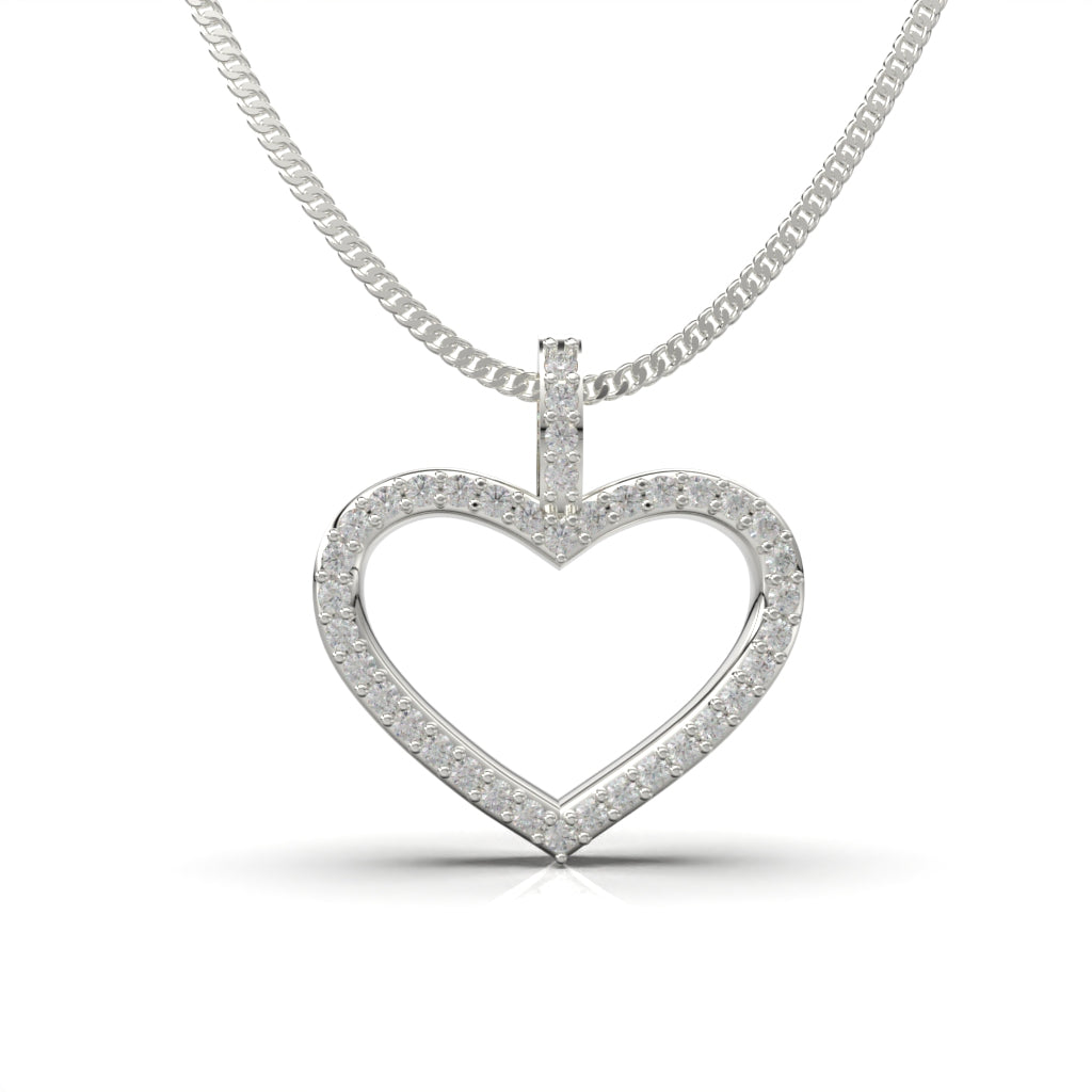 Heart necklace with circular cut